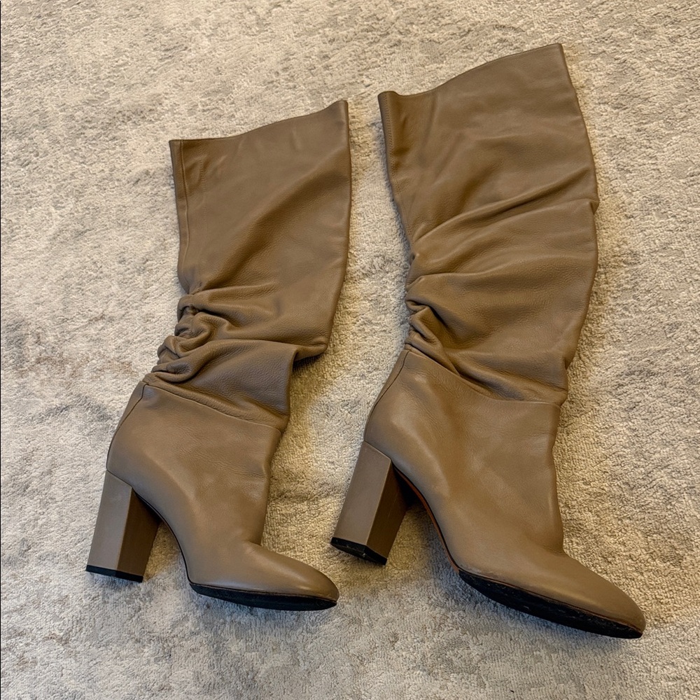 Santoni Taupe Heeled Boots